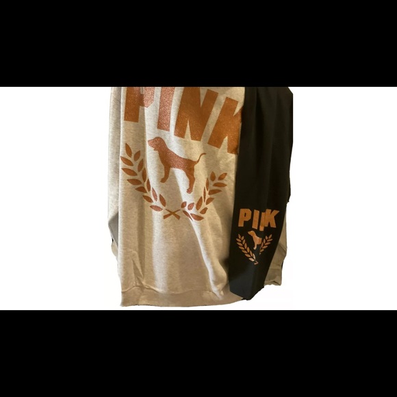 Victoria’s Secret Pink Lounge Shine fleece Campus Pullover Hoodie & Pants RARE L - Picture 6 of 7